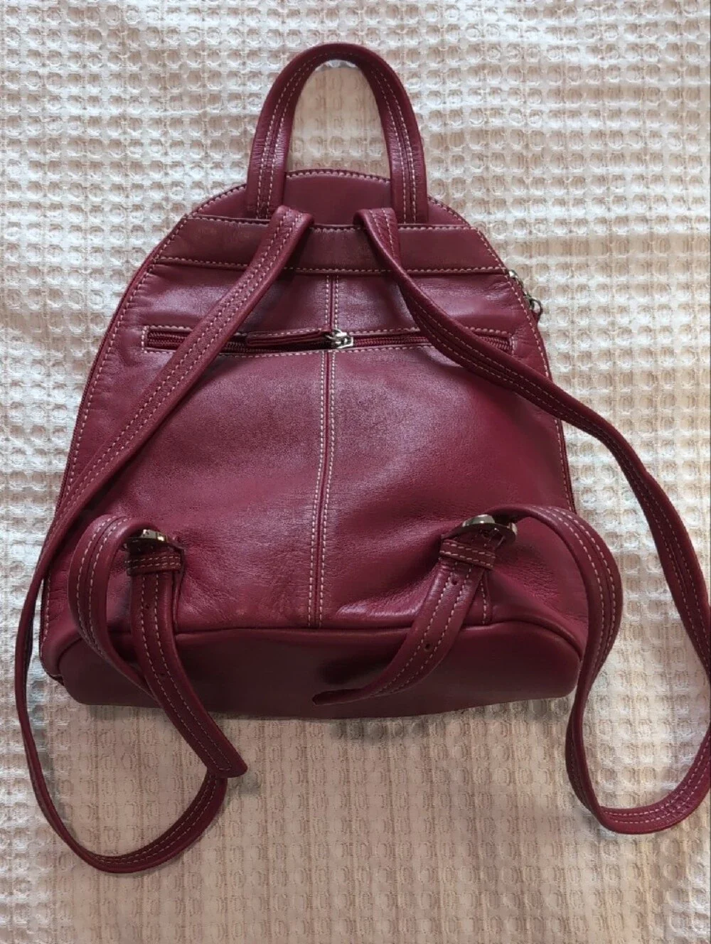 Women’s Red Mini leather Backpack Purse